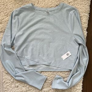 Old Navy Sky Blue Long Sleeve Crop Top